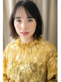 ■大人ガーリーアッシュブラックボブパーマ512志木20代30代40代