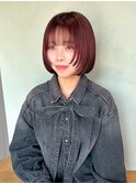 顔周りレイヤーボブ×デザインカラー