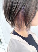 ショートボブ×インナーユニコーンカラー
