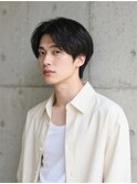 スパイキーショートブルーブラックフェザーパーマサーフカール