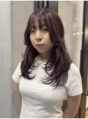 韓国/顔周りレイヤー/ダブルカラー/ベージュ/前髪新潟長岡宮関
