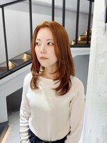 バイエイト(X８)&nbsp;髪質改善/ブリーチ無ダブルカラー/オレンジ/レイヤースタイル