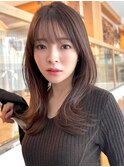 ミディアムレイヤーカット/30代40代50代/顔周りカットくびれヘア