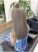 フォギーベージュ×ハイライト×セミロング×Wカラー×髪質改善