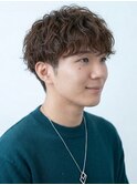 大人ニュアンスツイストスパイラル×ツーブロック爽やかヘア
