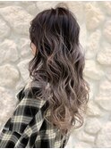 グレージュバレイヤージュ#デザインカラー#アッシュ#イメチェン