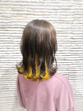 ビス リアン 川口店(Vis lien) 大人インナーカラー/大人かわいい/小顔/肩ライン/オリーブ/眉毛