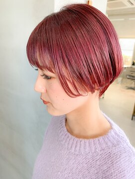 テトヘアー(teto hair) ピンクベージュ、ショートボブ、スリークショート