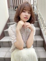 フォルテ 表参道店(FORTE)&nbsp;【フォルテ千鶴】シースルーバングで大人可愛いウェーブヘア