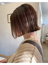 ソア フォー ヘアー(Soi for hair) 20代30代大人可愛いハイライト切りっぱなし外ハネボブ
