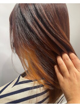 ヘアデザイン ファブロ(hair design FABRO.) オレンジインナーカラー