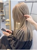 クリームベージュホワイトラベンダー大人可愛いダブルカラー