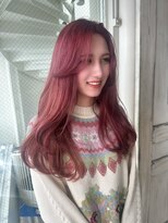 リア(riah)&nbsp;韓国レイヤー/ピンクレッド/大人ガーリー/立体感/小顔