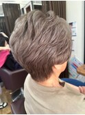 40代50代60代大人ショート＊白髪ぼかしミルクティーベージュ