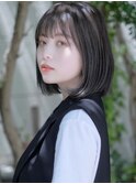 大人可愛い　ナチュラルボブ インナーカラー 新宿