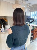 ミディアム 切りっぱなしボブ 地毛風ストレート s