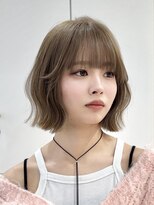 ロール 博多(Role) 切りっぱなしボブ/韓国ヘア/髪質改善/ミルクティーベージュ