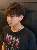 ツイスパ ツーブロックマッシュ アッシュブラウン 20代
