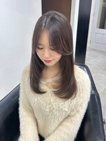 クレム 博多駅店(ChLem)&nbsp;カラー　オリーブベージュ　セミロング　レイヤー　髪質改善