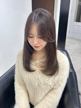 クレム 博多駅店(ChLem) カラー　オリーブベージュ　セミロング　レイヤー　髪質改善