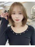 大人可愛いレイヤーボブ/ブリーチなしダブルカラー