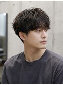 メンズショートパーマニュアンスパーマ毛流れ束感カット
