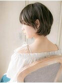 小顔 ショートボブ グレージュ 透明感 ★★