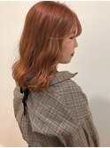 【LA PENSEE BLEU】コーラルオレンジ　オルチャンヘア