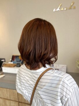 チェシャ(chesha) オレンジベージュ、大人くびれボブ