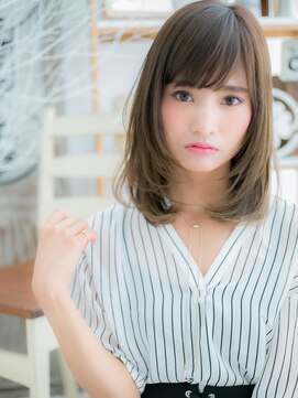 モッズヘア 越谷(mod's hair) 斜めバングオリーブアッシュ美髪ロングボブc5越谷20代30代40代!