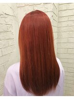 アジールヘア 所沢プロペ通り店(agir hair)&nbsp;ガーネットレッドイメチェンシースルーバング前髪ブリーチ所沢