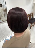 カシスレッド　艶ボブ