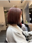 裾カラー×スモーキーピンク