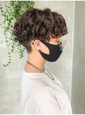 刈り上げショート、スパイラルパーマ、くるくる、マッシュ