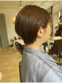耳掛けショート×９トーン艶ブラウン