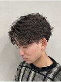 フェザーパーマフェザーショートセンターパート新潟メンズパーマ