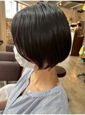 ツヤ×まとまる◎艶感前下がりボブ/髪質改善/艶髪