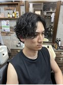 MEN’S HAIR/ブルーブラック/フェザーパーマ/ 印西 印西市