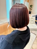 アビエブラン 若江岩田(abije blanc)&nbsp;艶感ストレートボブ × カシスブラウン【若江岩田】