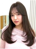ミディアム　レイヤー　韓国　顔まわり　