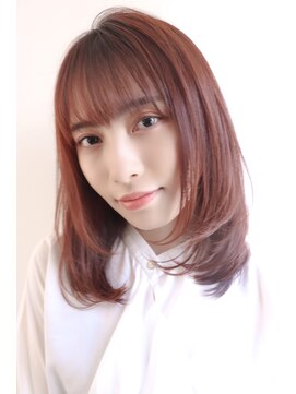 エールバイボヌール(Ere by Bonheur) 愛され小顔レイヤースタイル★ピンクアッシュのツヤカラー