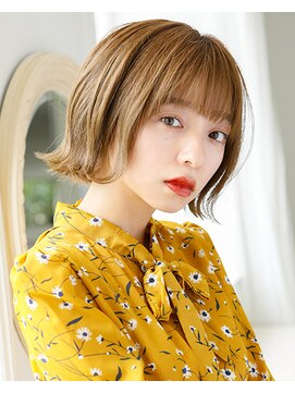 タヤ 府中店(TAYA) 20代シースルーバングオリーブカラー外ハネミくびれミディ