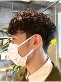 スパイラルパーマ×マッシュスタイル