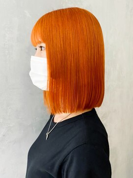 アルバム 渋谷パルコ(ALBUM) アプリコットオレンジボブ_チェリーブラウンフェミニン_ba348372