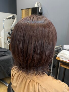 アルター(aL ter) ボブレイヤー［黒髪/グレーベージュ/前髪パーマ］