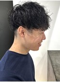 メンズマッシュパーマニュアンスパーマスパイラルパーマ刈り上げ