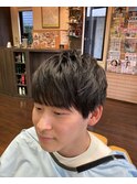 前髪軽めマッシュヘア