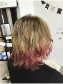 グラデーションカラー！プラチナ系からピンク系に自然に