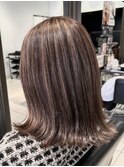 低ダメージでツヤ感Keep白髪ぼかしハイライト