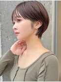 小顔ふんわりショート簡単スタイリングブリーチなしカラーS17